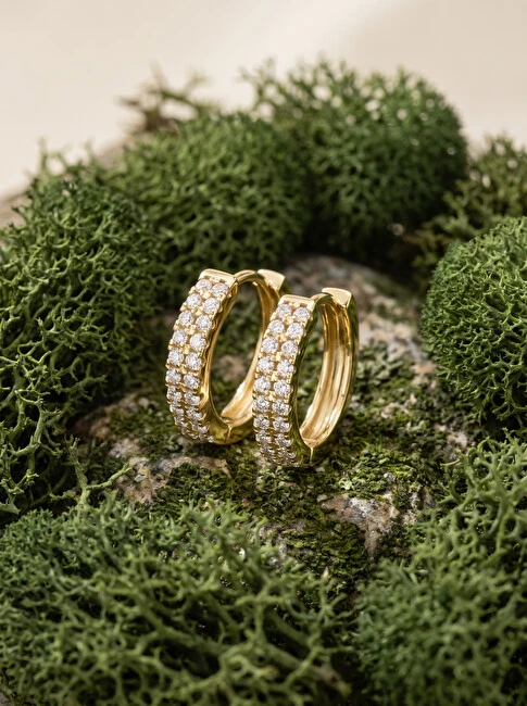 Brilio Silver Beautiful auksinis-plated rings with zircons EA703Y