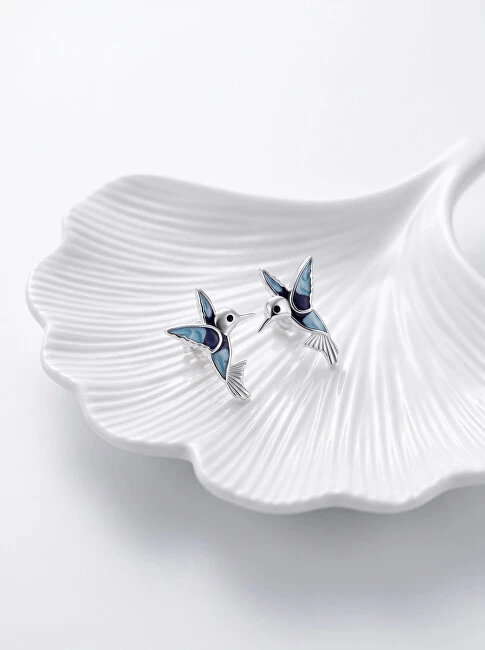 Brilio Silver Gražūs sidabriniai auskarai „Hummingbirds EA1205W“