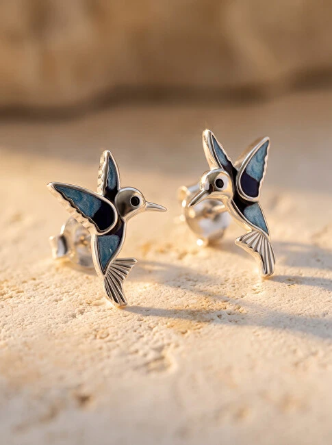 Brilio Silver Gražūs sidabriniai auskarai „Hummingbirds EA1205W“