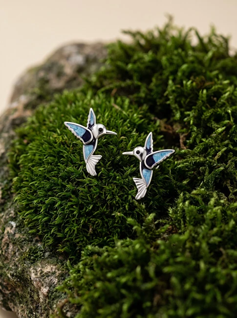 Brilio Silver Gražūs sidabriniai auskarai „Hummingbirds EA1205W“