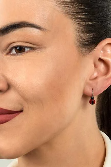 Brilio Silver Happy sidabrinis earrings for good luck Ladybugs EA435W