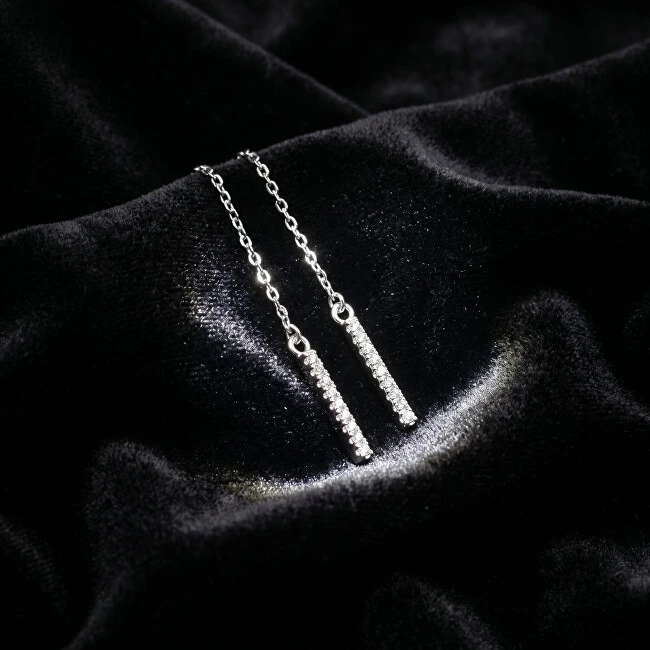 Brilio Silver Brilio Sidabrinis Long chain earrings with zircons EA1007W