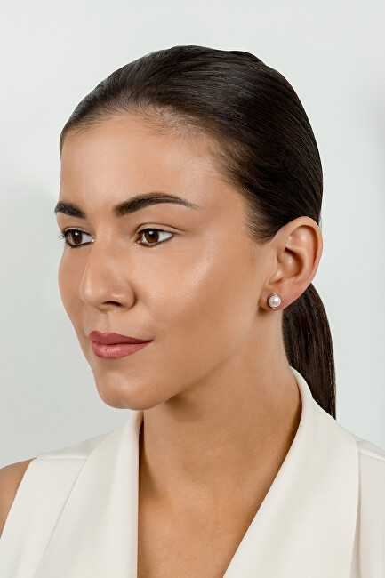 Brilio Silver Minimalist auksinis-plated earrings with real pearls EA595Y