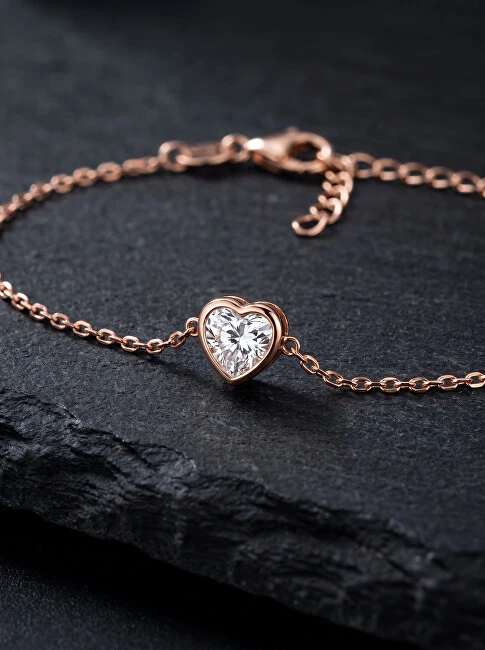 Brilio Silver Brilio Sidabrinis Minimalistinė bronzinė apyrankė Heart BRC30R