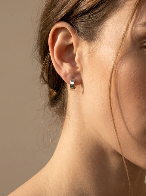 Brilio Silver Minimalistiniai sidabriniai auskarai „Circles“ EA499W