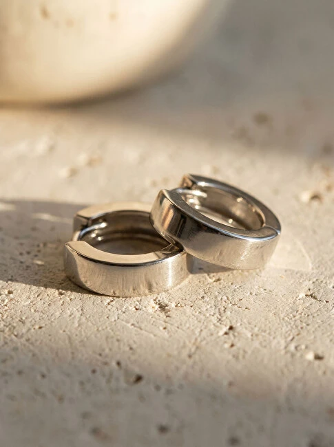 Brilio Silver Minimalistiniai sidabriniai auskarai „Circles“ EA499W