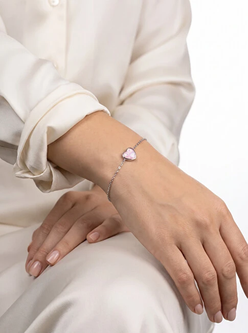 Brilio Silver Minimalistinė sidabrinė apyrankė Heart BRC123WP