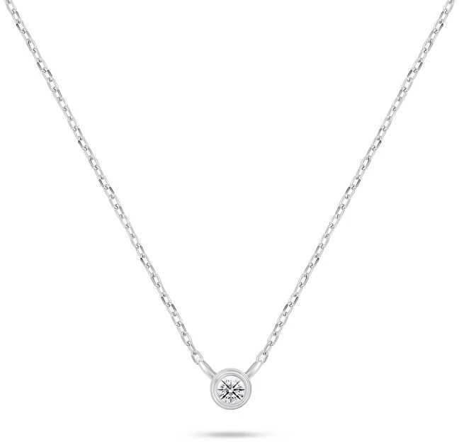Brilio Silver Elegantiškas sidabrinių papuošalų rinkinys su cirkoniais SET220W (vėrinys, auskarai)
