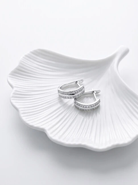 Brilio Silver Matching sidabrinis earrings with zircons EA473W