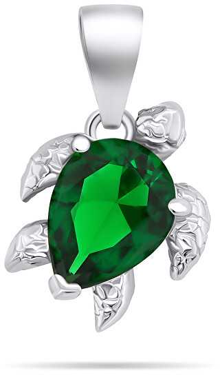 Brilio Silver Brilio Sidabrinis Sidabrinis jewelry set with žalias zircons Turtle SET233WG (pendant, earrings)