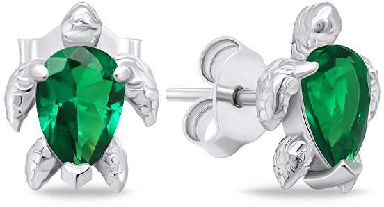 Brilio Silver Brilio Sidabrinis Sidabrinis jewelry set with žalias zircons Turtle SET233WG (pendant, earrings)