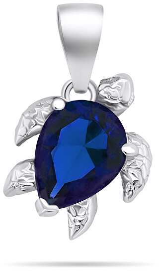 Brilio Silver Brilio Sidabrinis Jewelry set with dark mėlynas zircons Turtle SET233WB (pendant, earrings)