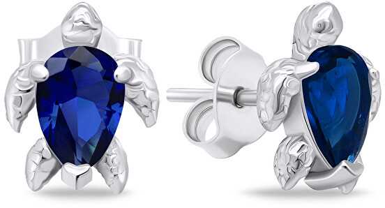 Brilio Silver Brilio Sidabrinis Jewelry set with dark mėlynas zircons Turtle SET233WB (pendant, earrings)