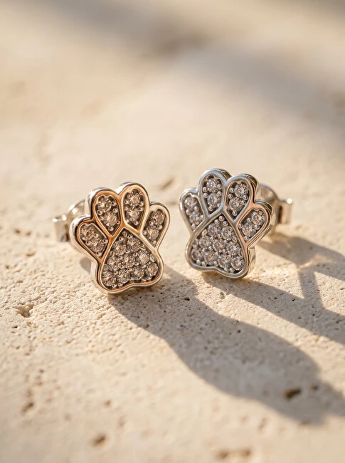 Brilio Silver Brilio Sidabrinis Playful sidabrinis Paws EA507W earrings