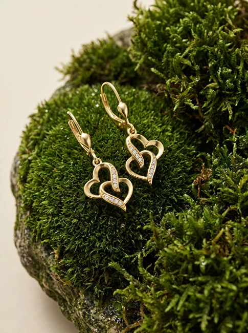 Brilio Silver Brilio Sidabrinis Romantic auksinis-plated earrings Hearts EA467Y