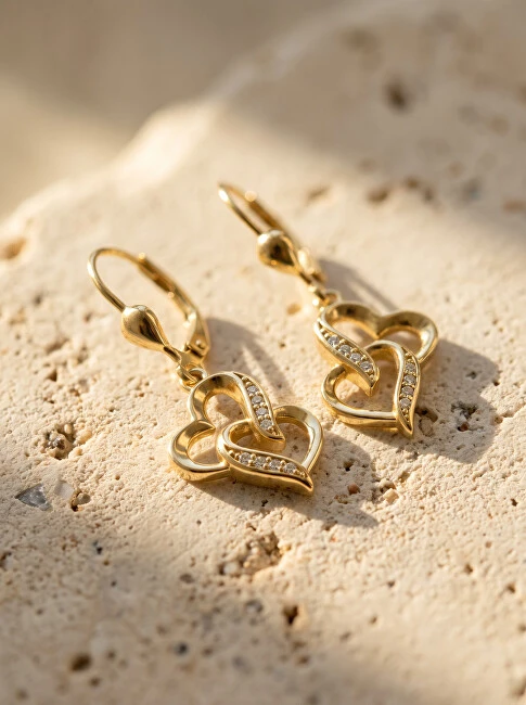 Brilio Silver Brilio Sidabrinis Romantic auksinis-plated earrings Hearts EA467Y
