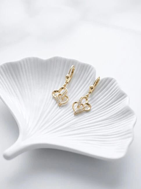 Brilio Silver Brilio Sidabrinis Romantic auksinis-plated earrings Hearts EA467Y
