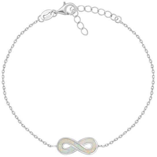 Brilio Silver Sidabrinė apyrankė su baltu opalu Infinity BRC208W