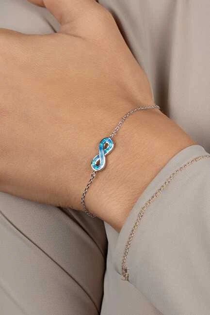 Brilio Silver Sidabrinė apyrankė su Mėlyna Opal Infinity BRC208WB