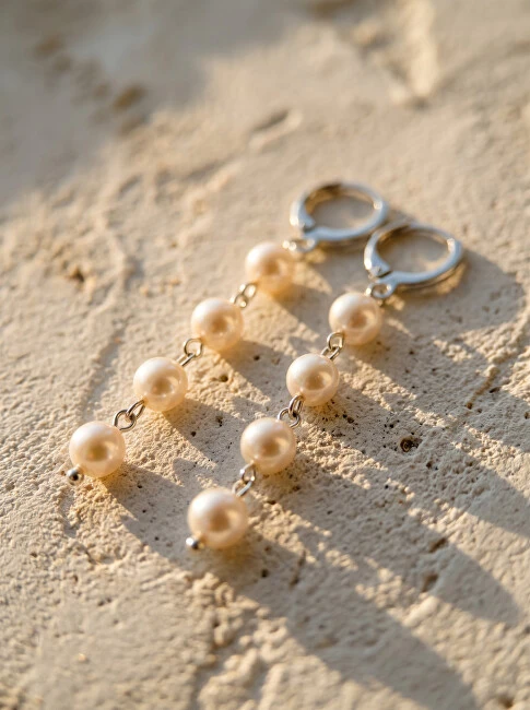 Brilio Silver Sidabrinis dangle earrings with real pearls EA1288W
