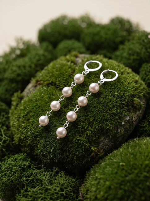 Brilio Silver Sidabrinis dangle earrings with real pearls EA1288W