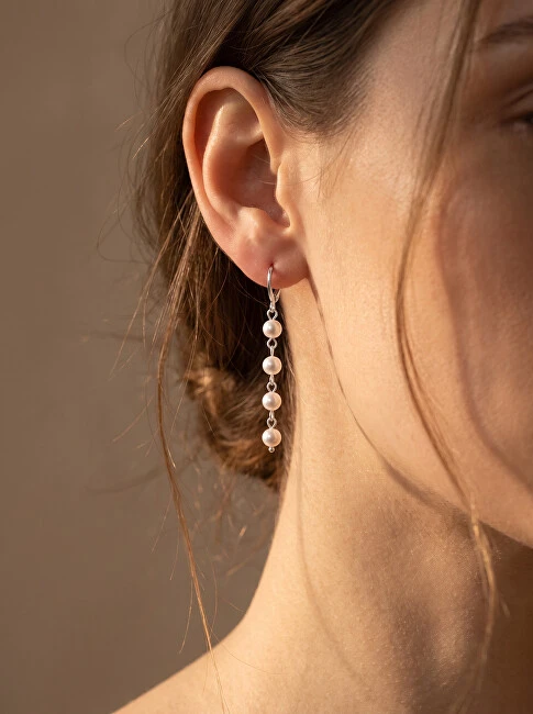 Brilio Silver Sidabrinis dangle earrings with real pearls EA1288W
