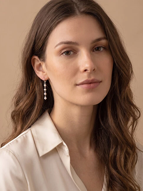 Brilio Silver Sidabrinis dangle earrings with real pearls EA1288W