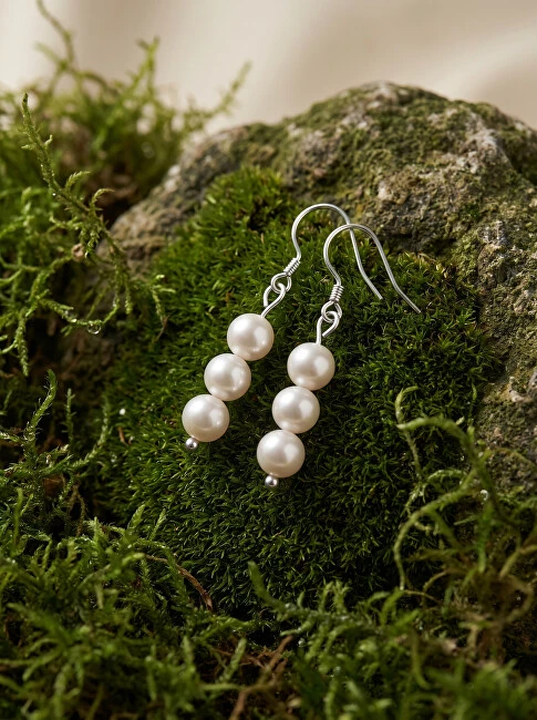 Brilio Silver Sidabrinis dangle earrings with real pearls EA1287W