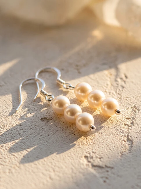 Brilio Silver Sidabrinis dangle earrings with real pearls EA1287W