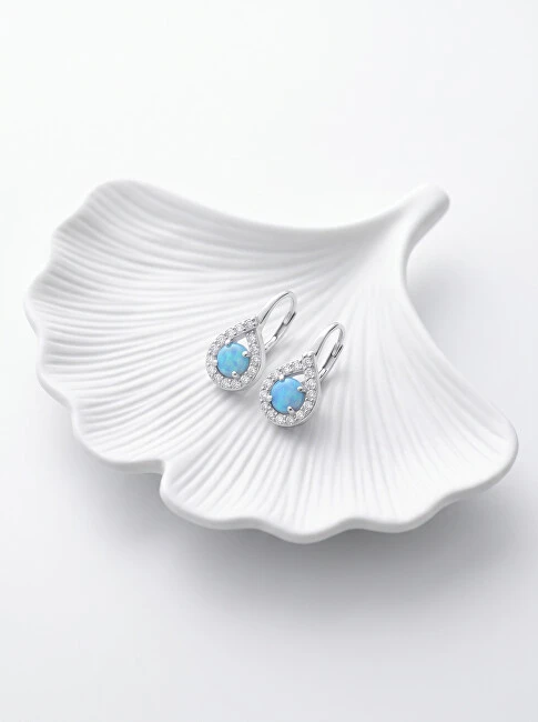 Brilio Silver Brilio Sidabrinis Sidabrinis earrings with mėlynas opals EA753WLB
