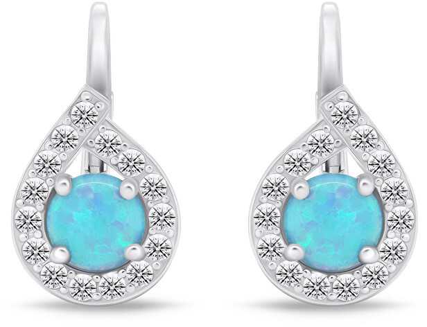 Brilio Silver Brilio Sidabrinis Sidabrinis earrings with mėlynas opals EA753WLB