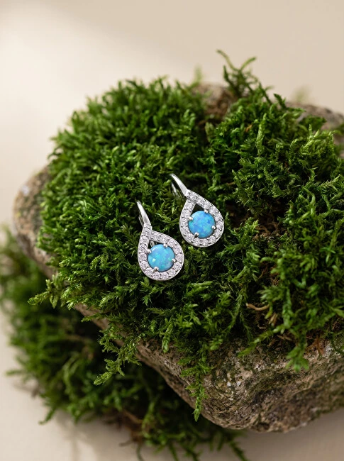 Brilio Silver Brilio Sidabrinis Sidabrinis earrings with mėlynas opals EA753WLB