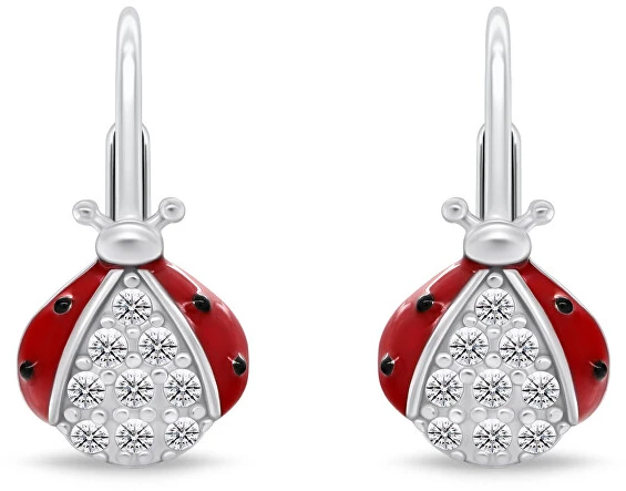 Brilio Silver Sidabriniai mergaitiški auskarai „Ladybugs“ su cirkoniais EA1270W