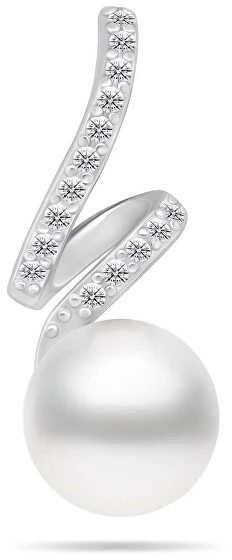 Brilio Silver Stilingas papuošalų rinkinys su cirkoniais ir perlais SET269W (pakabukas, auskarai)