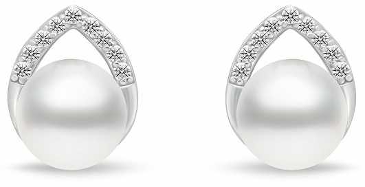 Brilio Silver Sidabrinis jewelry set with pearls and zircons SET290W (pendant, earrings)