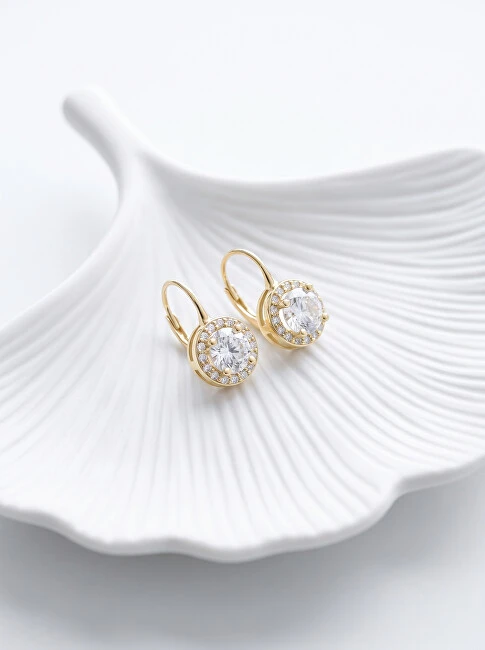 Brilio Silver Brilio Sidabrinis Glittering auksinis-plated earrings with zircons EA913Y