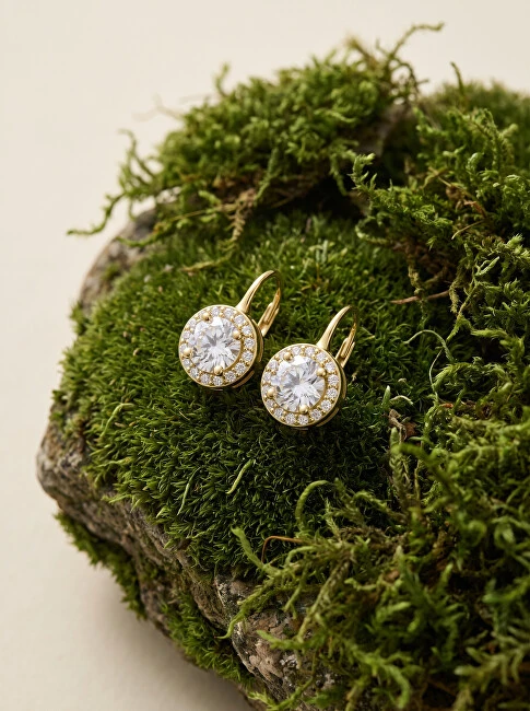 Brilio Silver Brilio Sidabrinis Glittering auksinis-plated earrings with zircons EA913Y