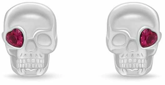 Brilio Silver Stilingi sidabriniai auskarai su kubiniu cirkoniu „Skull EA1228W“