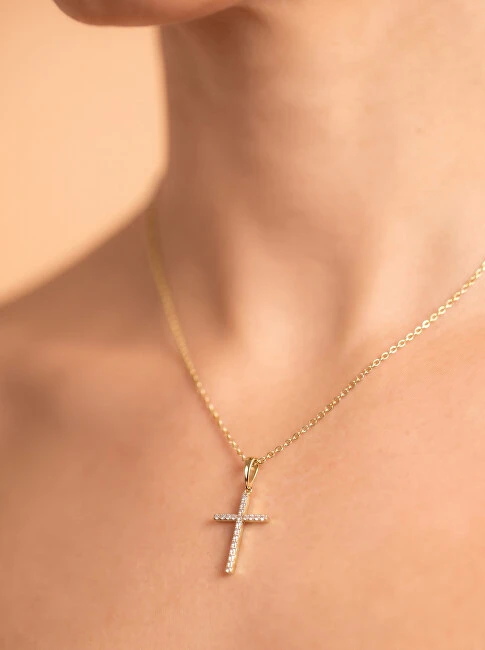 Brilio Silver Brilio Sidabrinis Timeless auksinis-plated pakabukas Cross NCL50Y