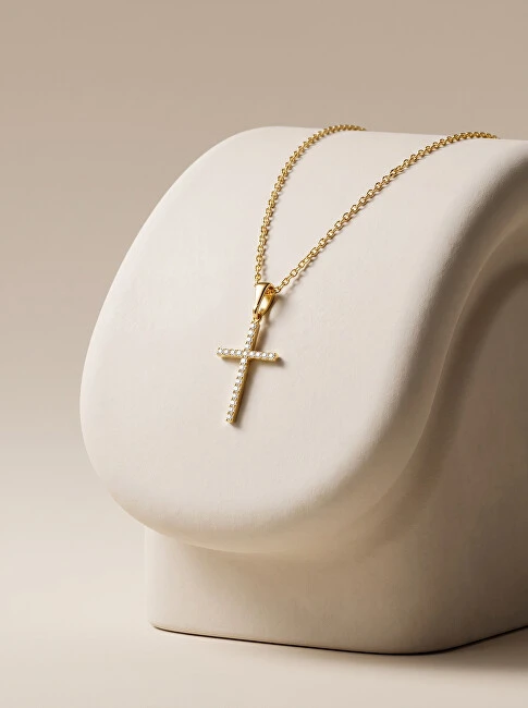 Brilio Silver Brilio Sidabrinis Timeless auksinis-plated pakabukas Cross NCL50Y