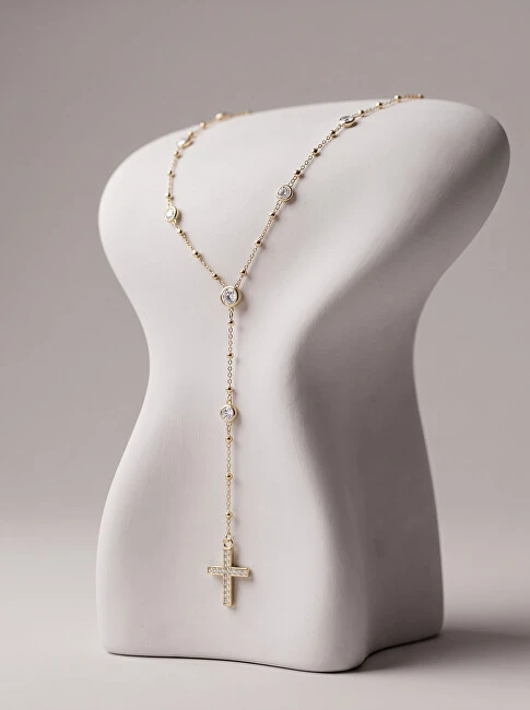Brilio Silver Brilio Sidabrinis Timeless auksinis-plated Rosary pakabukas NCL113Y