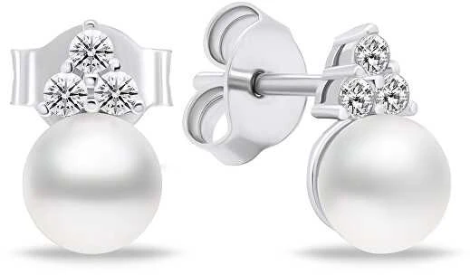 Brilio Silver Brilio Sidabrinis Sidabrinis jewelry set with real pearls SET228W (pakabukas, earrings)