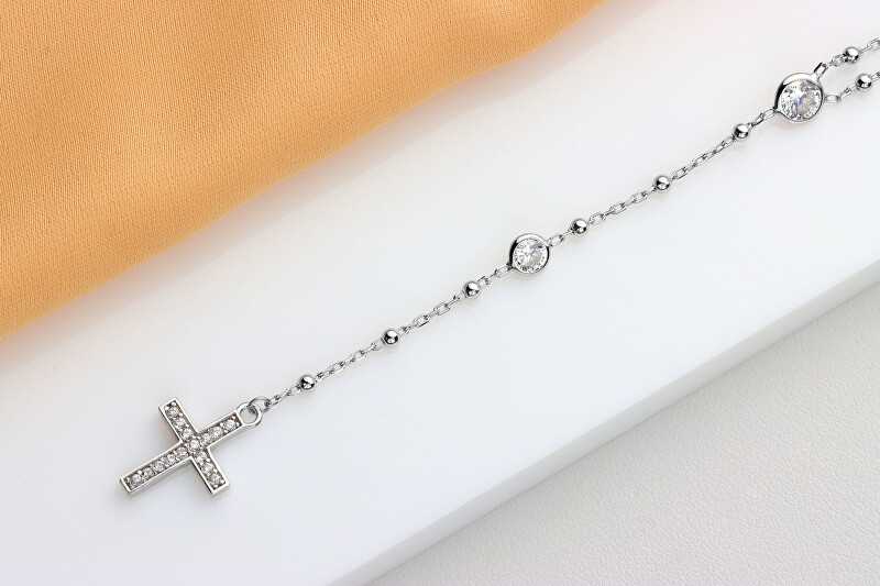 Brilio Silver Brilio Sidabrinis Timeless auksinis-plated Rosary pakabukas NCL113Y