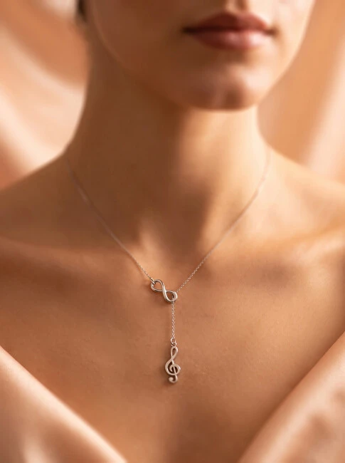 Brilio Silver Brilio Sidabrinis Timeless Sidabrinis Necklace Treble Clef NCL25W