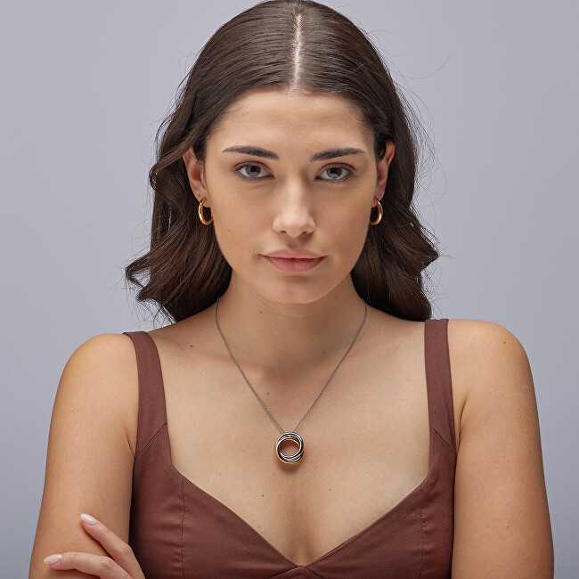 Brosway Timeless round earrings in auksinis plated steel Aura BAU23