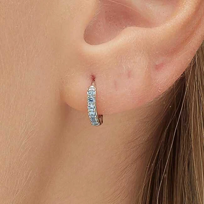 Brosway Fancy Freedom Mėlyna FFB80 sidabrinis hoop single earring