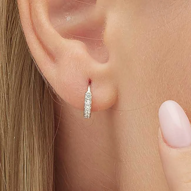 Brosway Fancy Infinite Baltas FIW88 sidabrinis hoop single earring