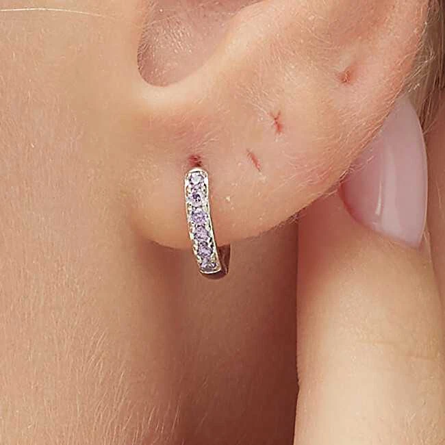 Brosway Fancy Magic Violetinė FMP85 sidabrinis hoop single earring