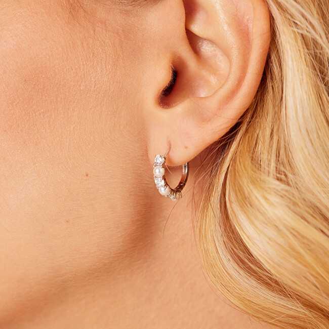 Brosway Sidabrinis rings with zircons and artificial pearls Fancy Infinite Baltas FIW176