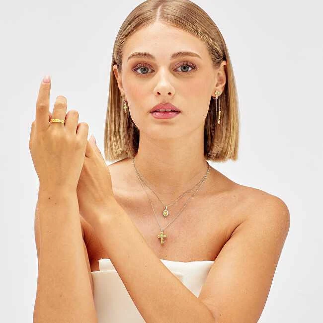 Brosway Sidabrinis single earrings Křížek Fancy Energy Geltona FEY09
